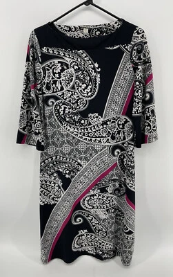 Haani длинным рукавом колена платье женщин размер средний черный фиолетовый цветочный - Изображение 1 из 4