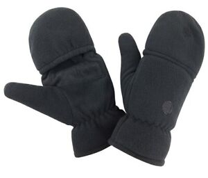 Result Gloves Mittens Fingerless Convertible Fleece Lined Elasticated Warm Hand