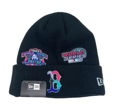 New Era Boston Red Sox Luces Polares Puño Tejido Sombrero Gorro Invierno Sombrero Negro Foto 1 de 4