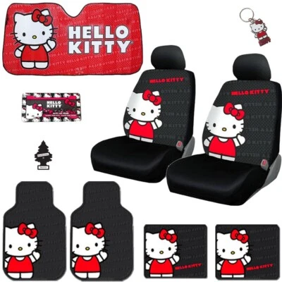 Juego de accesorios alfombrillas de asiento de coche camión Hello Kitty para Toyota Foto 1 de 4