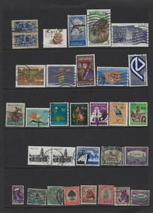 SOUTH AFRICA STAMP COLLECTION 70 USED FLOWER PLANE ZEBRA OX RHINO SHIP BIRDS - Picture 1 of 2