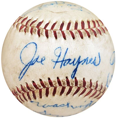 1955 Senators Autographed Signed NL Baseball 4 Sigs Joe Haynes Beckett A59241 - Image 1 of 4