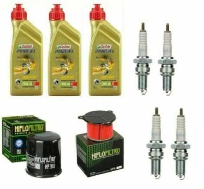 CASTROL/HIFLO/NGK KIT TAGLIANDO HONDA TRANSALP 600 OLIO CASTROL FILTRO OLIO ARIA CANDELE