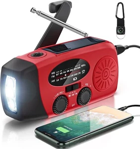 Tragbares Solar Kurbel Radio Not + LED Taschenlampe + Lampe von - Bild 1 von 5