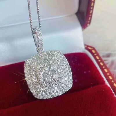Fashion Women Jewelry Cubic Zirconia 925 Silver Necklace Pendants Wedding Gifts • 3.52$