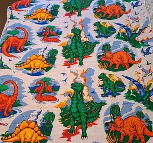 Fabric Country Large Dinosaur Print Vintage Fabric 2 1/4 yds x 44" - Picture 1 of 1