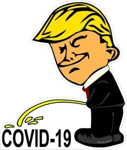 Trump Pissing peeing on COVID Anti Liberal decal sticker - Picture 1 of 1