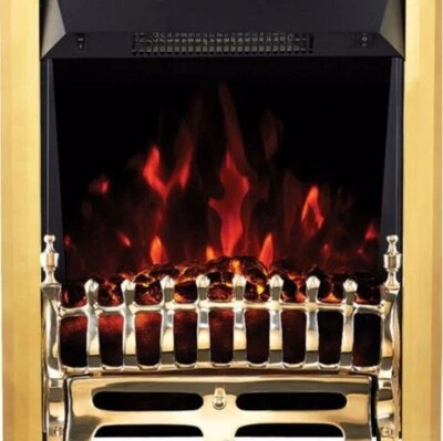 FOCAL POINT BLENHEIM BRASS LED ELECTRIC FIRE - Image 1 of 4