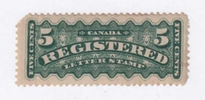 MATT'S STAMPS CANADA SCOTT #F2, 5-CENT REGISTERED LETTER STAMP, MRG - Picture 1 of 3