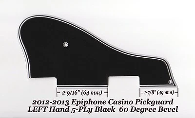 Golpeador Casino Mano Izquierda 2012-2022 5 Capas Negro 60 Grados para Proyecto Epiphone NUEVO Foto 1 de 2