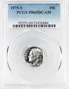 1975 S10 cent Roosevelt Dime PCGS Graded PR69 - Picture 1 of 10
