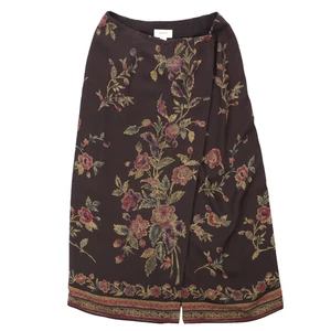 Maxi Falda Talbots Mujer 6 Marrón 100% Seda Estampado Floral Geométrico Informal Forrada - Imagen 1 de 8