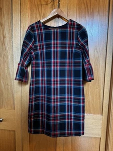 VINEYARD VINES Red Tartan Plaid Wool Dress Holiday Size 4 Small preppy - Picture 1 of 5