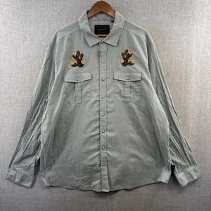 Howler Bros Gaucho Snap Shirt 2XL Blue Cactus Embroidered Pearl Snap Western - Picture 1 of 18