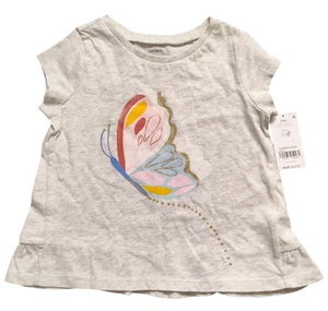 NWT Carter's Butterfly Tunic Top Shirt Gold Toddler Girls Size 24 Months - Picture 1 of 7