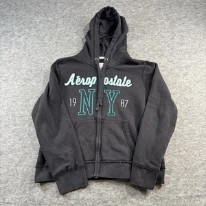 Aeropostale NY 1987 Full Zip Hoodie Womens Juniors XL Fits Like Medium - Picture 1 of 13