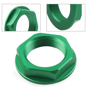 CNC Gabelbrücke Vorbau Joch Mittelloch Mutter Aluminium Universal Motorrad grün - Bild 1 von 6