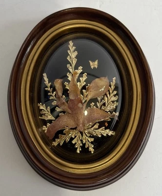 复古 Orchids In Paradise 夏威夷 24K 金色浸泡气泡框架 FERN & Orchid 5 英寸 x 4 英寸 — 第 1/4 张图片