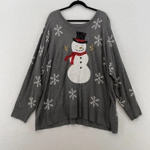 Tipsy Elves Oberteil Damen grau Gr. 3XL U-Ausschnitt Langarm Bluse Pullover - Bild 1 von 12