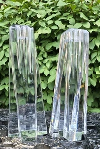 Heavy Lenox Ovations Crosswinds 8” Candlestick Holder Pair Made I. Slovenia - Picture 1 of 20