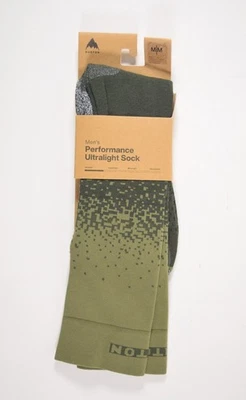 NWT Mens Burton Performance Ultralight Socks $30 M green ombre merino wool - Image 1 of 4
