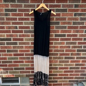 Cefiann USA Black and Tan Tie Dye Ombre Sleeveless Maxi Dress - Picture 1 of 3