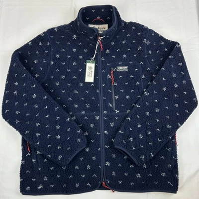 * Новый * Alpine дизайн шерпа флис полный молнии куртка темно-синий с белыми акцентами мужской L - Изображение 1 из 4