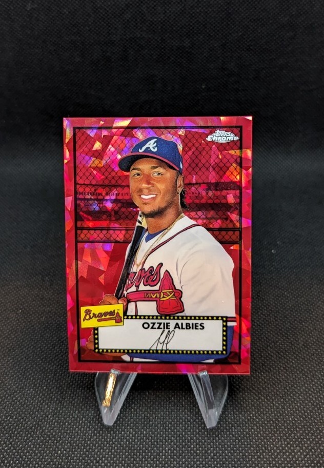 2021 OZZIE ALBIES Topps Chrome Platinum Anniversary Red Atomic #234 #'d /100
