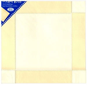 Stitched Paper, Cream/Ivory, 2 pieces 12x12" cardstock- Paper Bliss 27072-PE-758 - Picture 1 of 2