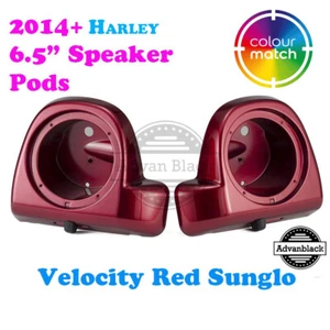 Velocity Red 6.5" Speaker Box Pod Lower Fairing fit 2014+ Harley FLHT Touring - Picture 1 of 5