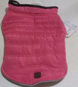 Petco Bond and Co Pink and Gray Quilted Fleece Reversible Barn Jacket for Dog