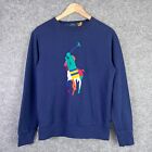 Polo Ralph Lauren Sweatshirt Mens Small Blue Navy Big Pony Pullover Crew Neck