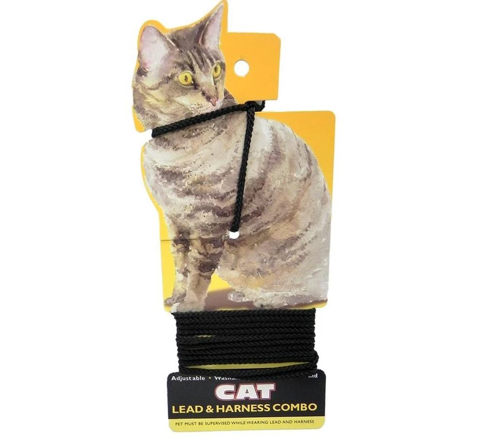 Coastal Pet Products Ccp130catblk Cat Braided Harness and Leash Combo Black