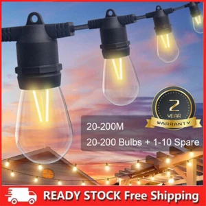 20-200M Connectable LED Festoon String Lights Christmas Wedding Patio Party Lamp - Picture 1 of 14