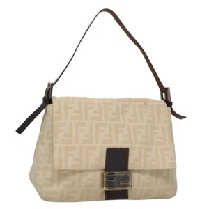 Fendi Zucca Canvas Mamma Baguette Schultertasche Beige Auth 107611 - Bild 1 von 24
