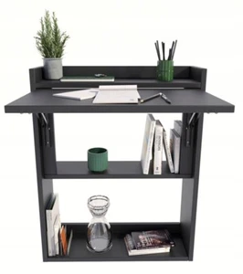 MATKAM Schreibtisch, H85xB70xT20 cm, Wandmontage, (Schwarz) - Bild 1 von 8