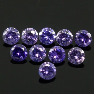 Awesome! Fancy Color VS1 10 Pcs Lot of 3.75 mm Round Brilliant Purple Diamond - Picture 1 of 10