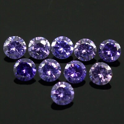 Awesome! Fancy Color VS1 10 Pcs Lot of 3.75 mm Round Brilliant Purple Diamond - Image 1 of 4