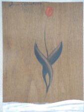 Joe Andoe "Tulip" Monotype  #4 1992 Orig. Paint Wood Veneer Amazing in person !!