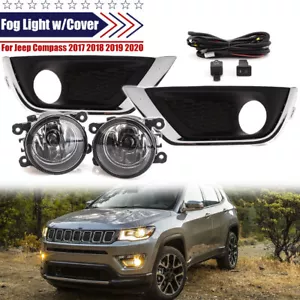 Luz antiniebla delantera con cubierta de lámpara bisel cableado para Jeep Compass 2017 2018 2019 2020 - Imagen 1 de 20