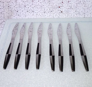 8 pieces Ebony Elden-style Stainless MID CENTURY MODERN ATOMIC steak knives - Picture 1 of 9