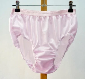 Vintage Slippery Pastel Silky Nylon Panty Bikini Sheer High Waist Brief Sz.7-8 - Picture 1 of 20