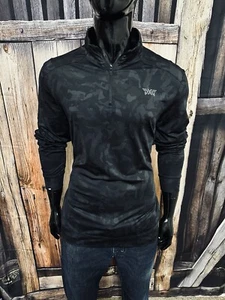 PXG Parsons Extreme Golf Black & Gray Camo 1/4 Zip Pullover Golf Jacket Medium - Picture 1 of 9