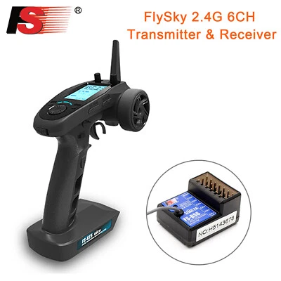 FlySky FS-GT5 2.4G 6CH RC Transmitter Controller FS-BS6 Receiver for RC Car Y6K3 - Image 1 of 4