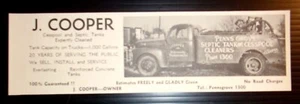 1955 J. Cooper Septic Tank and Cesspool Cleaners Advertisement Pennsgrove, NJ - Foto 1 di 1