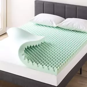 4 Inch Egg Crate Memory Foam Mattress Topper with Calming Aloe Infusion, Certipu - Picture 1 of 9