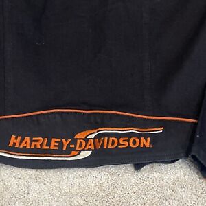 Manteau de style jean noir sexy pour femme Harley Davidson taille XL grand