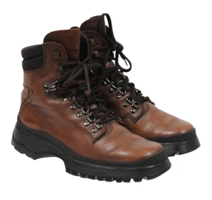 Prada Herren Brixxen Kampf Wanderschuhe US 8,5 UK7,5 Braun Lederschuh Winter Schnee - Bild 1 von 11