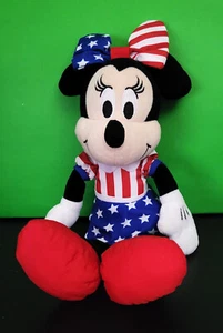 Disney Patriotic Minnie Mouse Plush USA Stars & Stripes Stuffed Animal - Picture 1 of 3