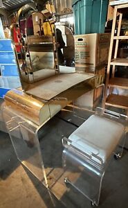 Lucite Antique Benches Stools For, Lucite Vanity Stool On Wheels